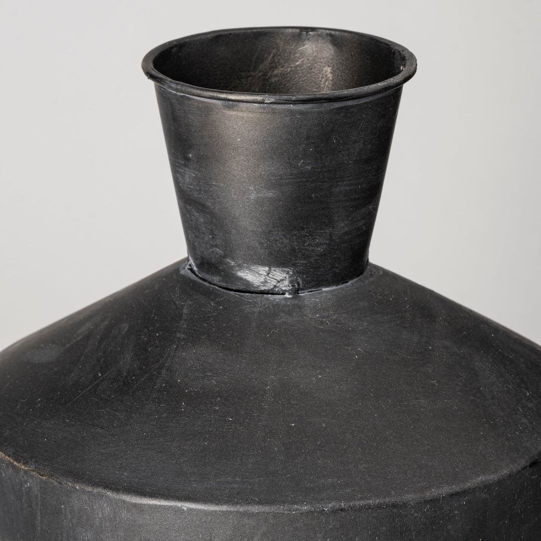 Asher Set of Two Black Metal Urns Decor Mercana