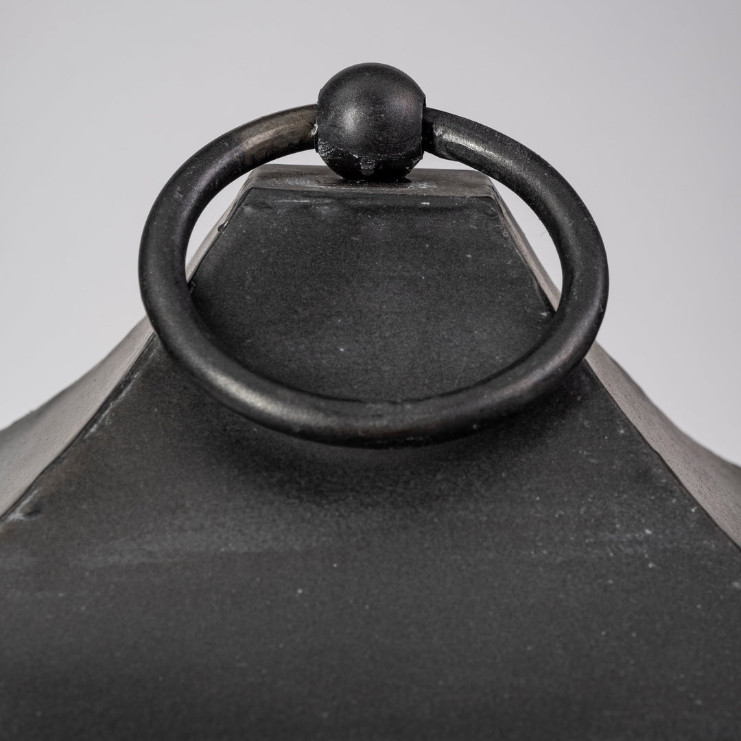 Ina Tall Charcoal Metal Candle Holder Lantern Decor Mercana