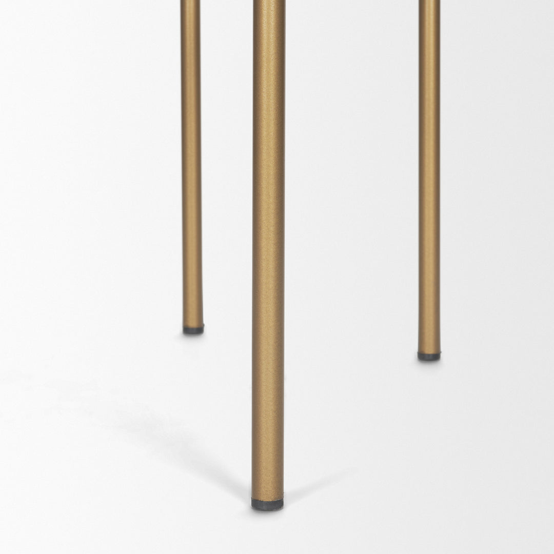 Parker 30" Seat Height Cream Fabric Seat Gold Metal Bar Stool Dining Room Mercana