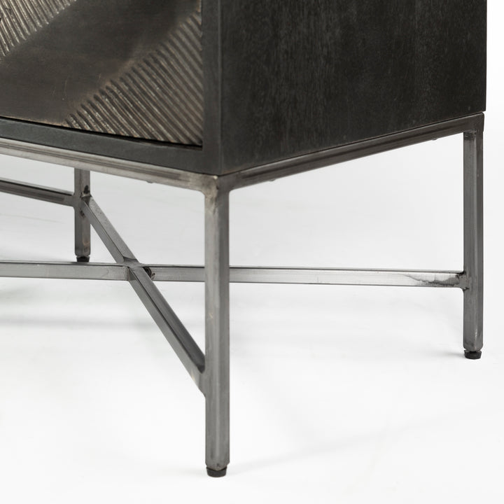 Hogarth I Dark Brown Solid Wood TV Stand Media Console with Storage, TV up to 81" Living Room Mercana