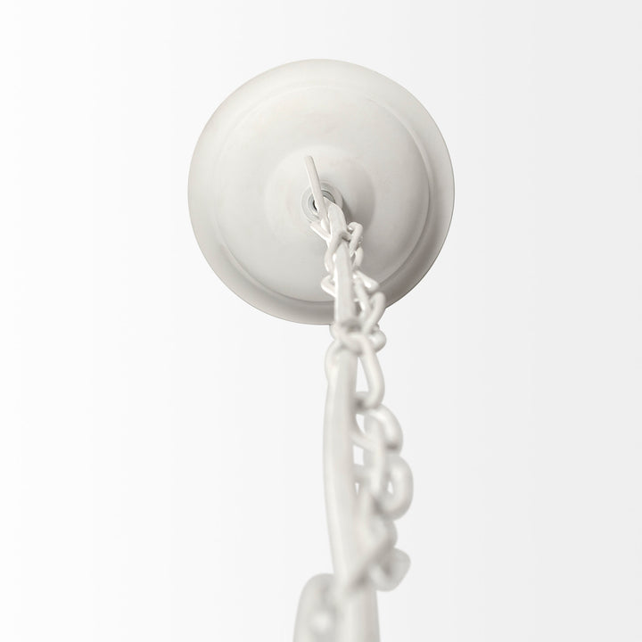 Theta 15.5x14.5 White-Washed Wood Beaded Pendant Light Decor Mercana