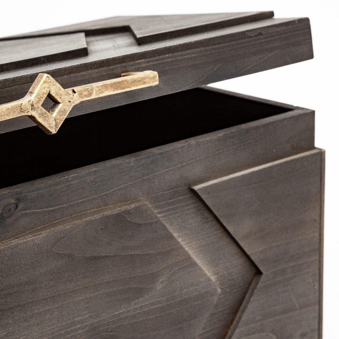 Cassia Set of 2 Brown Wooden Boxes Decor Mercana