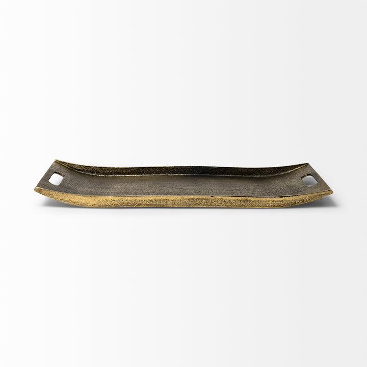 Drey 24L x 10W Gold Rectangular Tray Decor Mercana