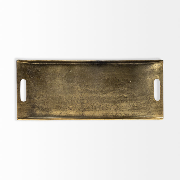 Drey 24L x 10W Gold Rectangular Tray Decor Mercana