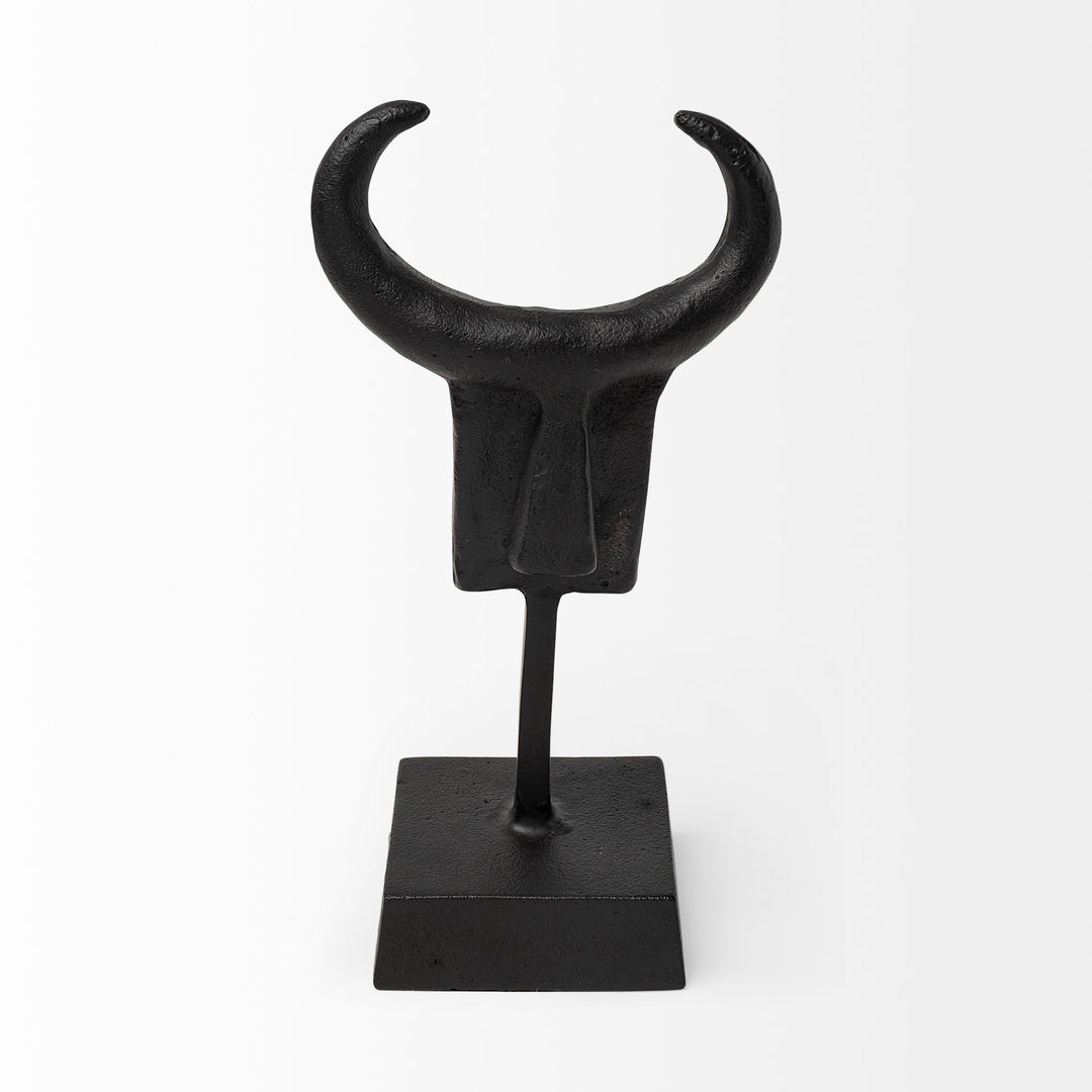 Caleb 4L x 5W Black Metal Tribal Figurine Decor Mercana