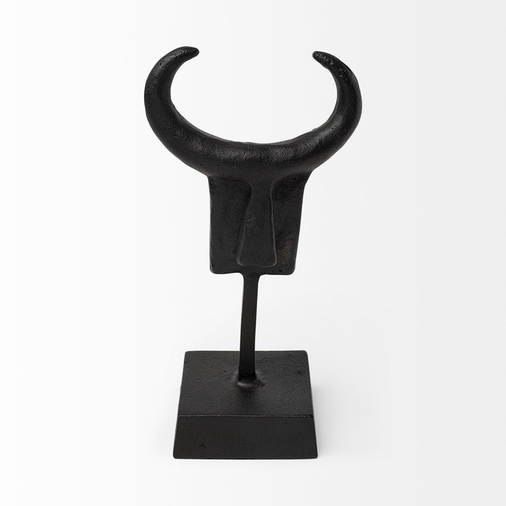 Caleb 4L x 5W Black Metal Tribal Figurine Decor Mercana