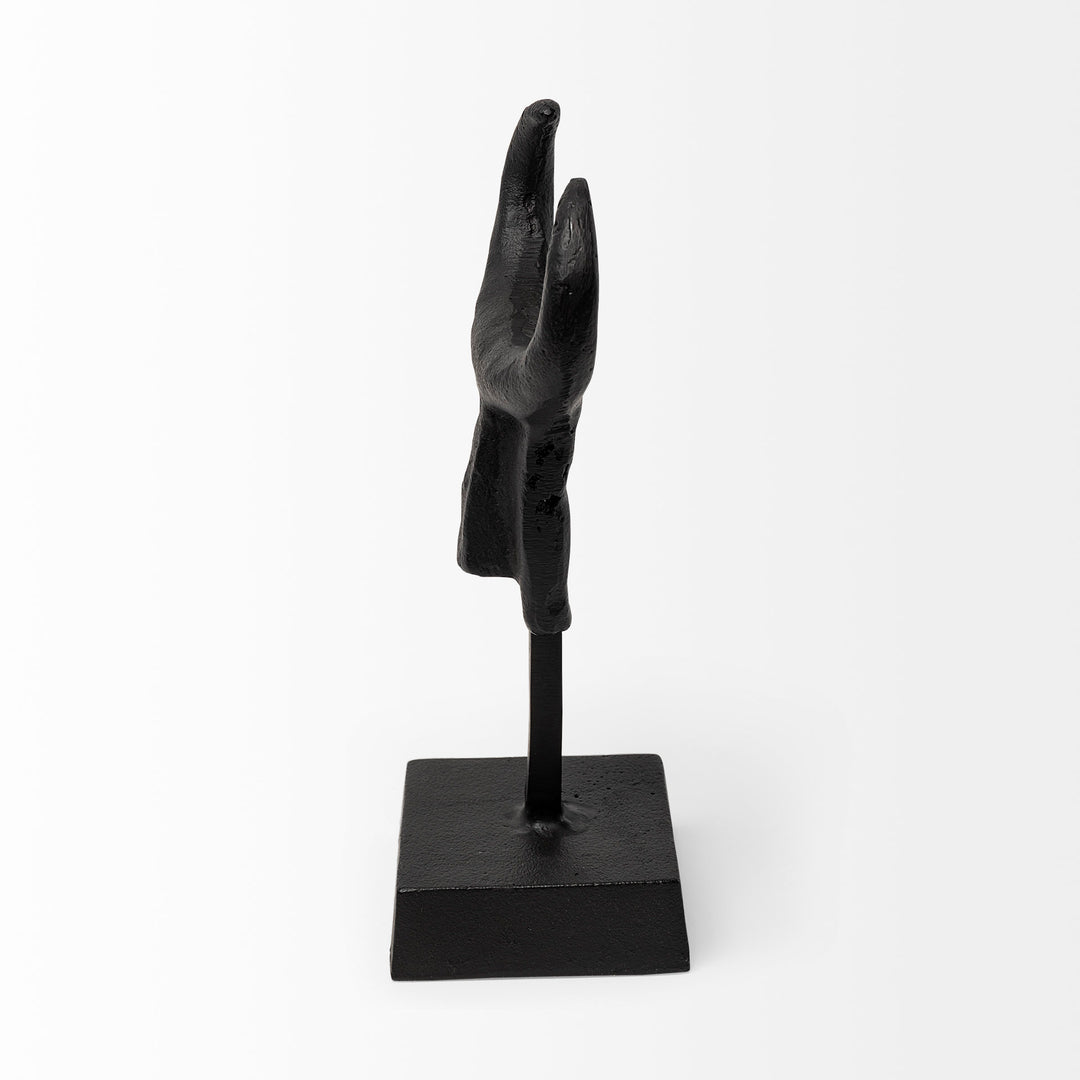 Caleb 4L x 5W Black Metal Tribal Figurine Decor Mercana