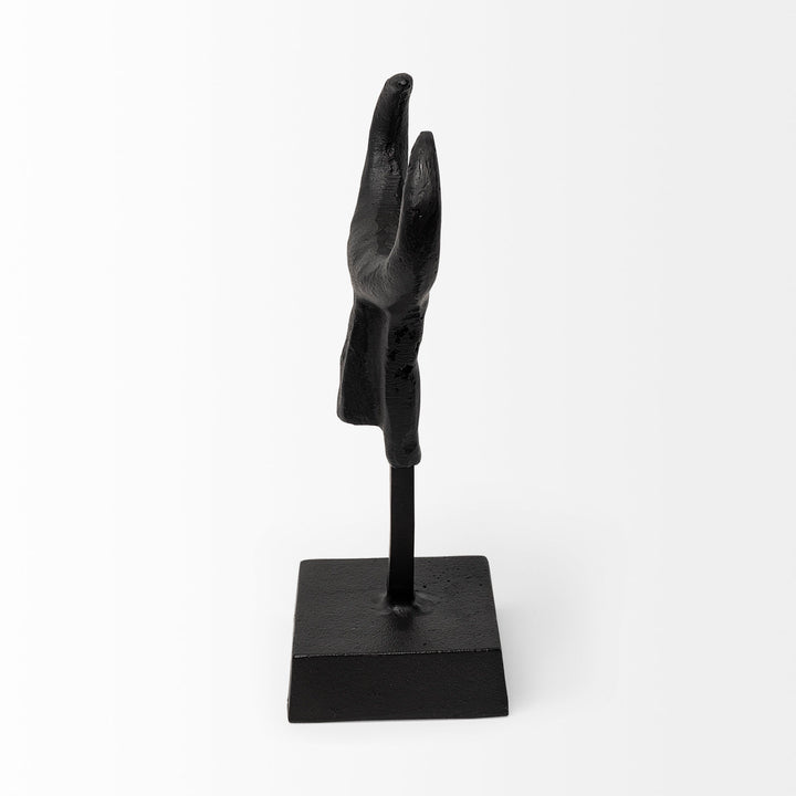 Caleb 4L x 5W Black Metal Tribal Figurine Decor Mercana