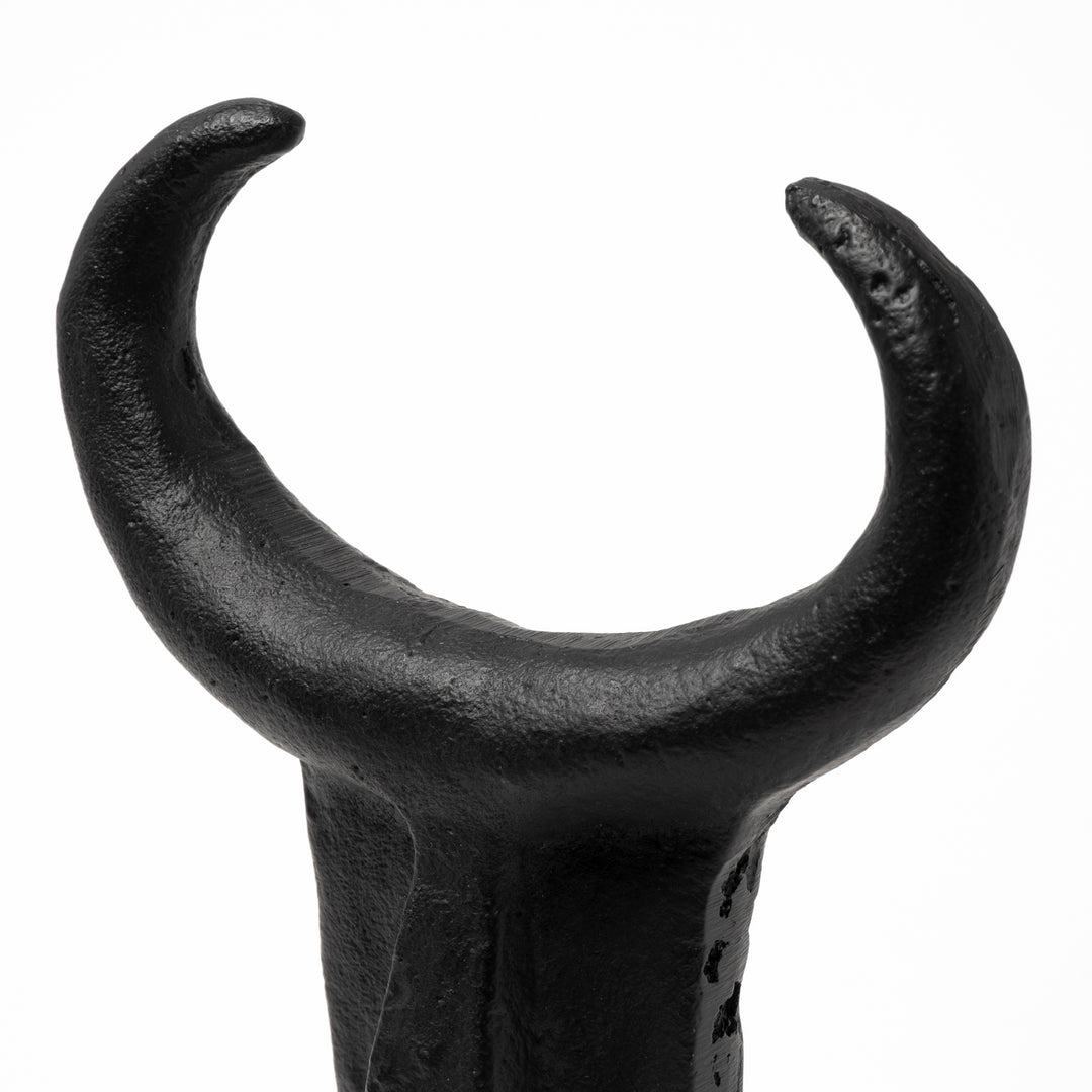 Caleb 4L x 5W Black Metal Tribal Figurine Decor Mercana