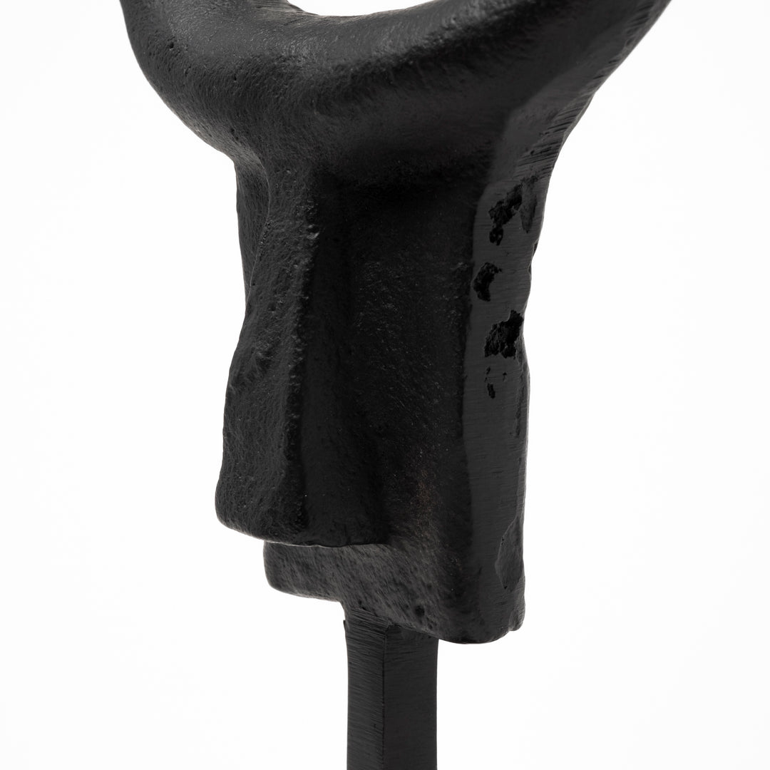 Caleb 4L x 5W Black Metal Tribal Figurine Decor Mercana