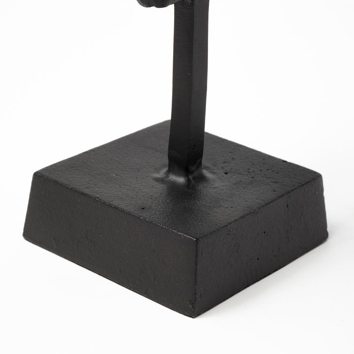 Caleb 4L x 5W Black Metal Tribal Figurine Decor Mercana