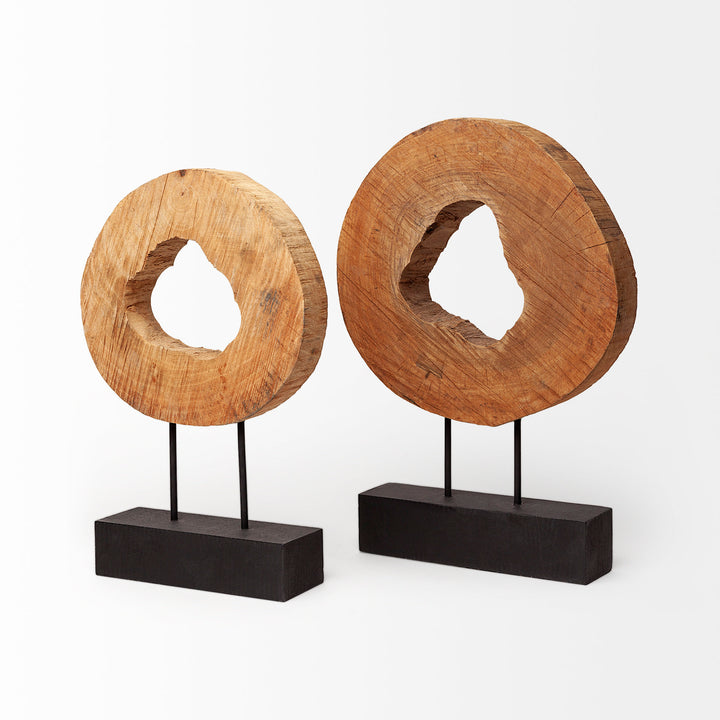 Ironwood II (Small) 13L x 4W Natural Wooden Circular Object Decor Mercana