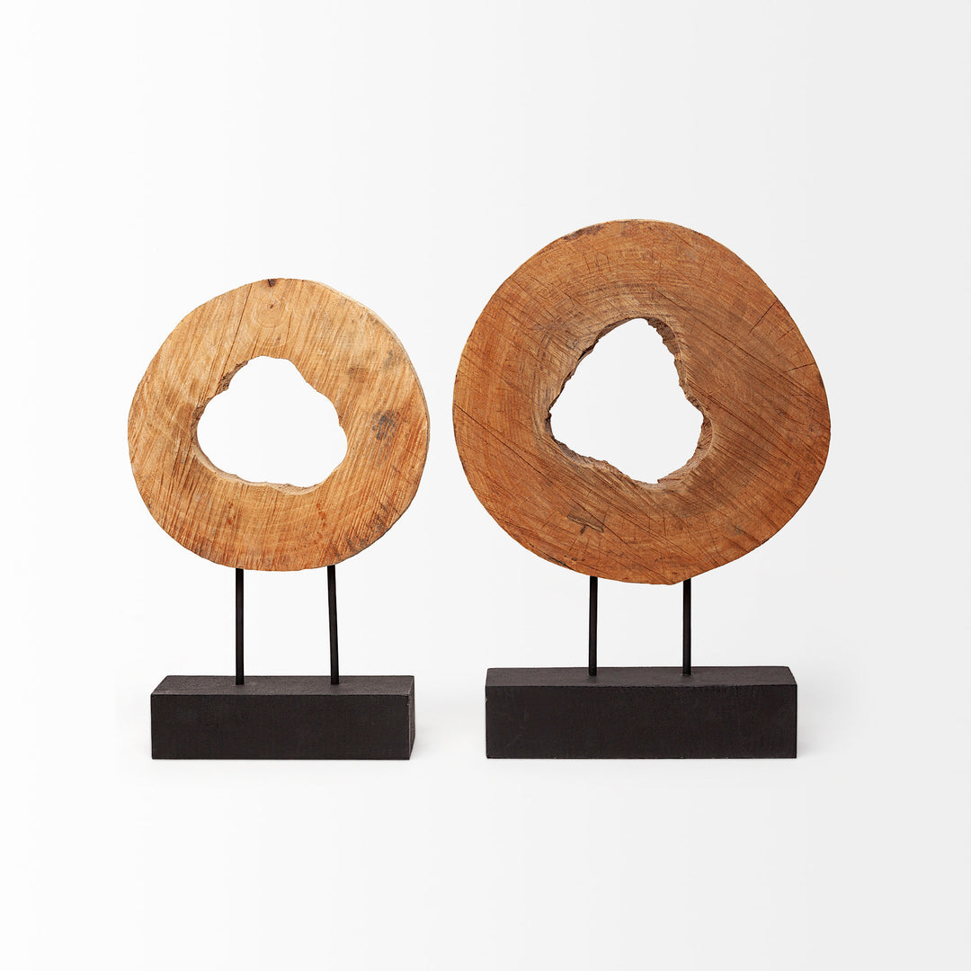 Ironwood II (Small) 13L x 4W Natural Wooden Circular Object Decor Mercana