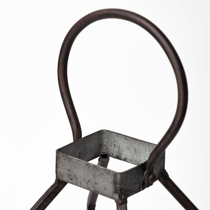 Kingston II Small Rustic Metal Framed Table Candle Holder Decor Mercana