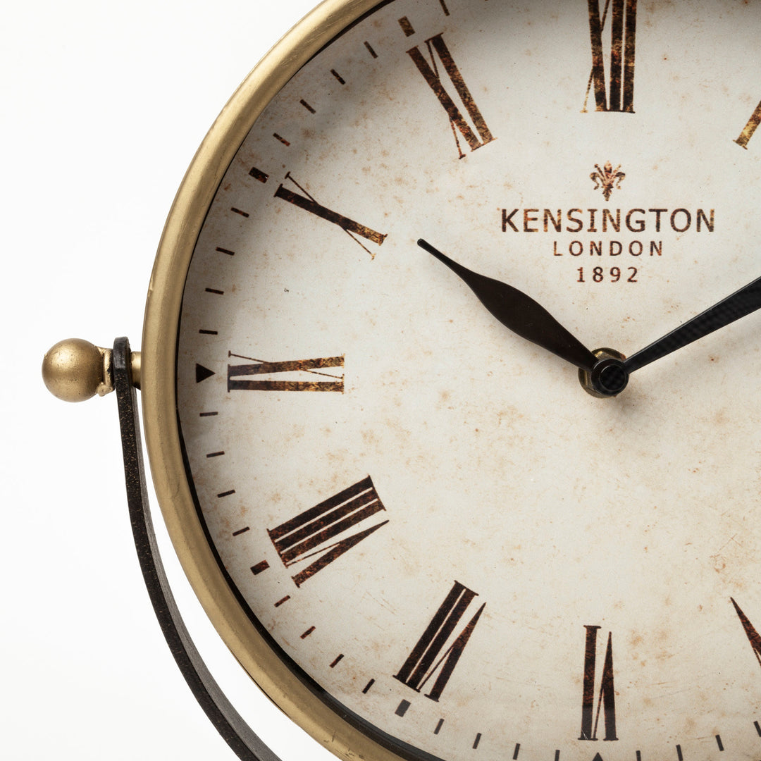 Houston Gold Metal Half Moon Base Table Clock Decor Mercana