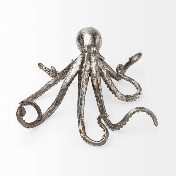 Strafford Medium 13L x 7W Silver Resin Octopus Decor Mercana