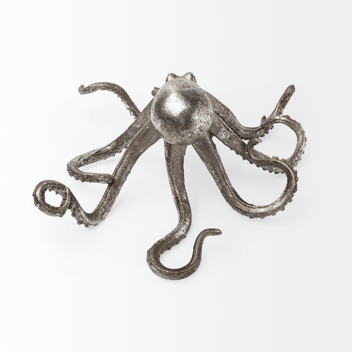 Strafford Medium 13L x 7W Silver Resin Octopus Decor Mercana