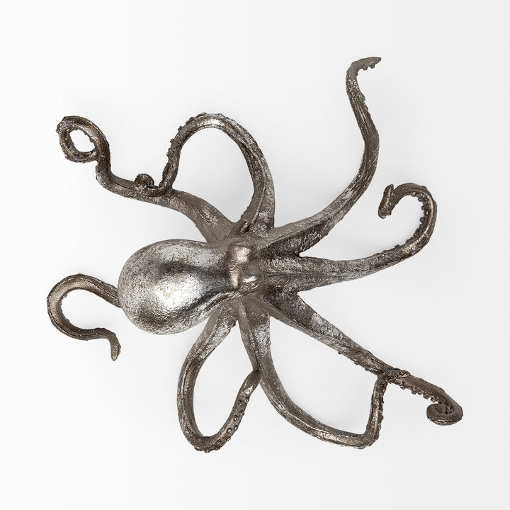 Strafford Medium 13L x 7W Silver Resin Octopus Decor Mercana