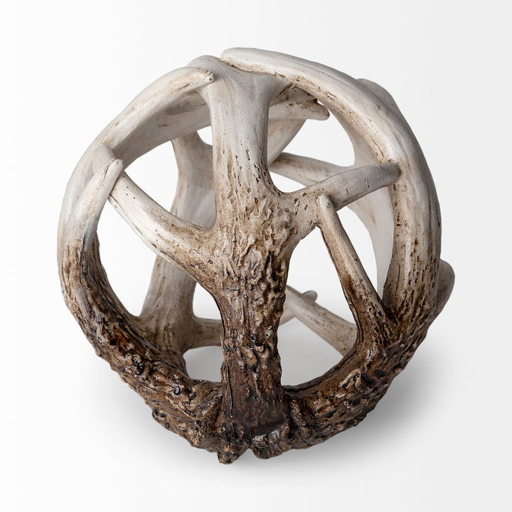 Ramus I (Small) 5L x 5W Brown Antler Shaped Decorative Resin Orb Ball Decor Mercana