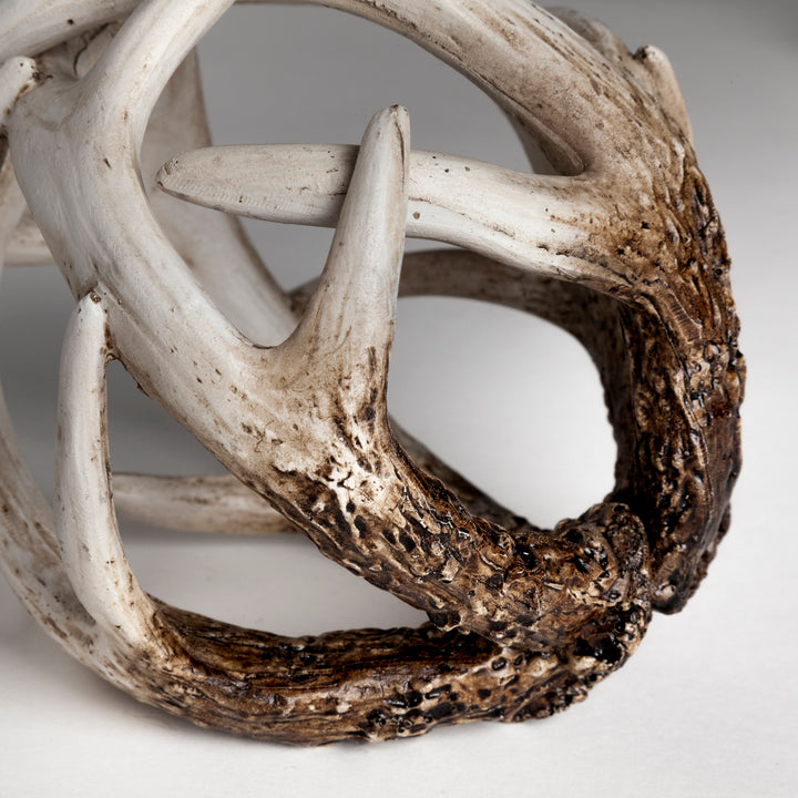 Ramus I (Small) 5L x 5W Brown Antler Shaped Decorative Resin Orb Ball Decor Mercana