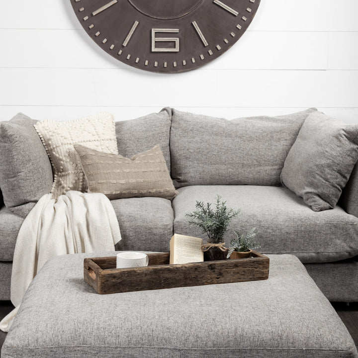 Vernon (Small) 24L x 7W Brown Reclaimed Wood Tray Decor Mercana