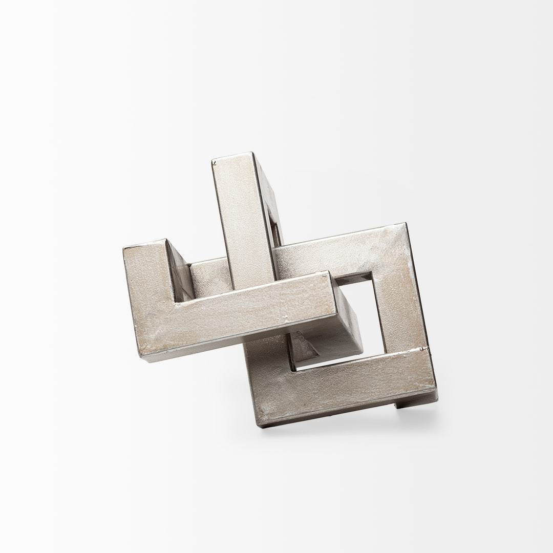 Link Small Silver Metal Sculpture Decorative Object Decor Mercana