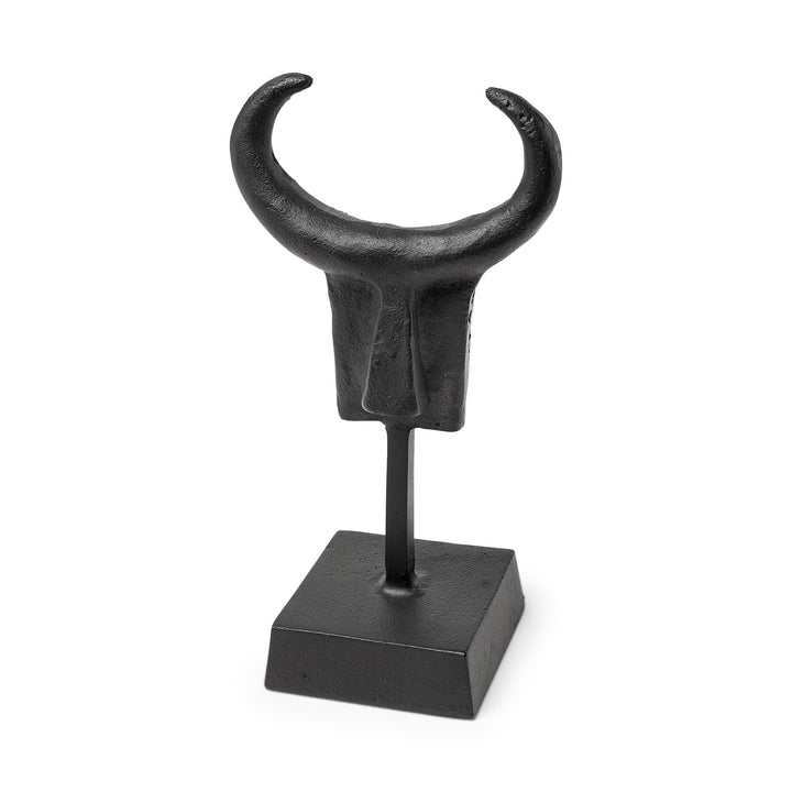 Caleb 4L x 5W Black Metal Tribal Figurine Decor Mercana