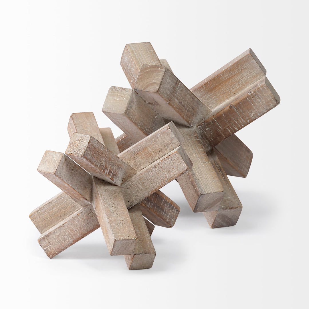 Vega II (Large) 7L x 7W Natural Wood Jack Object Decor Mercana