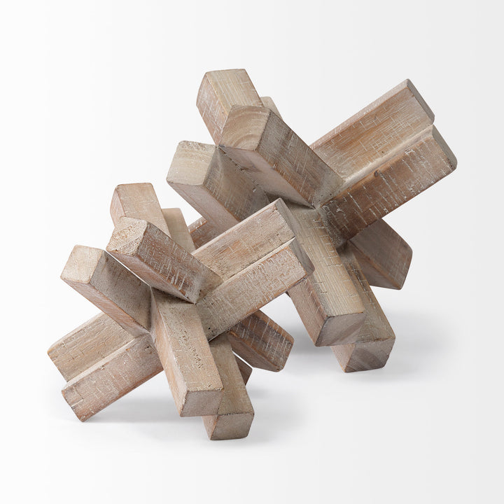 Vega II (Large) 7L x 7W Natural Wood Jack Object Decor Mercana