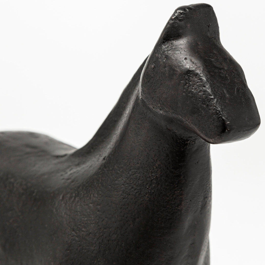 Sphynx II 7L x 2W Black Cast Aluminum Horse Shaped Object Decor Mercana