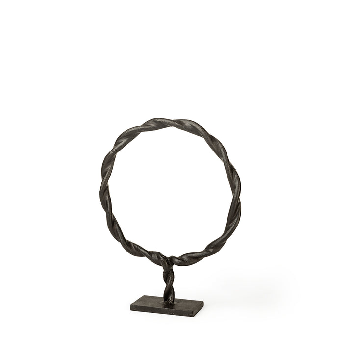 Rizwan (Small) Black Aluminum Braided Circular Object Decor Mercana