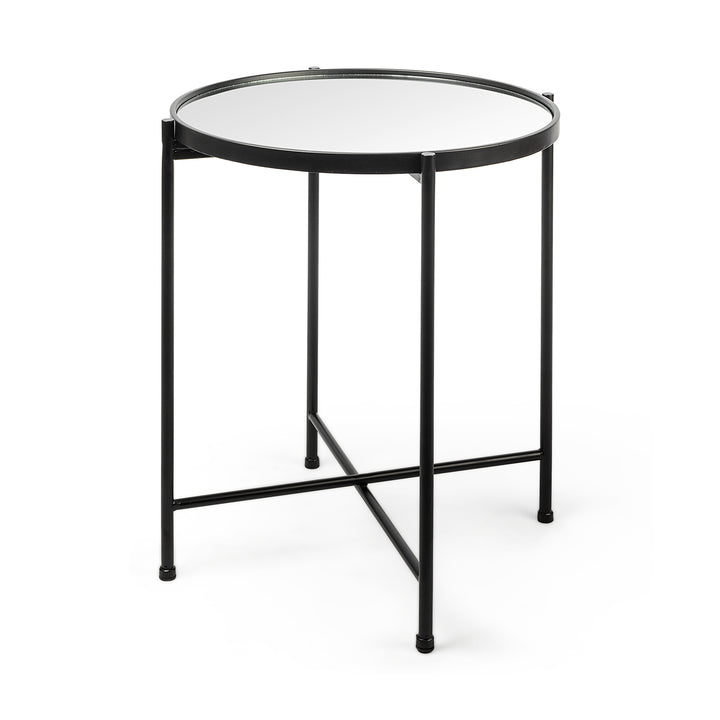 Samantha (Small) Black Mirror Top Accent Table Decor Mercana