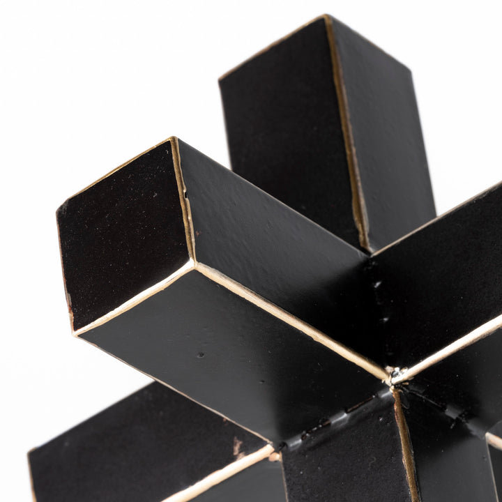 Abel (Small) 8L x 7W Black Metal Jack W/ Gold Accents Decor Mercana