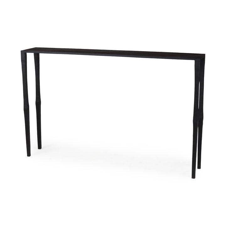 Timothy 48.0 X 8.0 X 30.0 Ebony Black Iron Console Table Dining Room Mercana