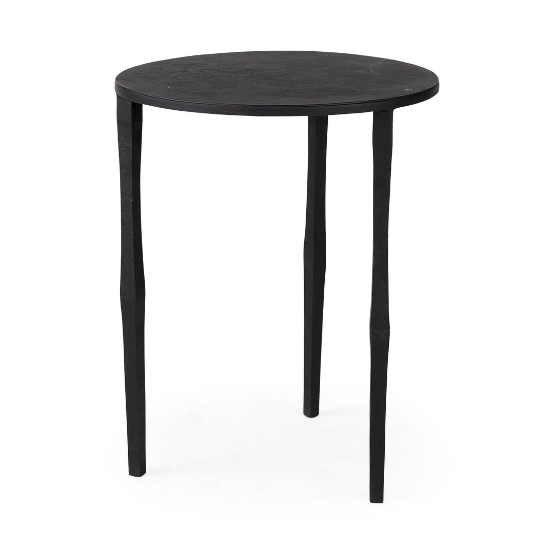 Timothy Ebony Black Iron Side Table Living Room Mercana