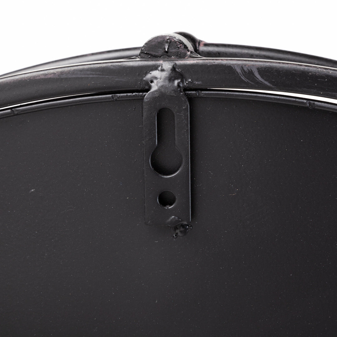 Kimbel 24L x 24W Black Metal Mirrored Base Round Tray Decor Mercana