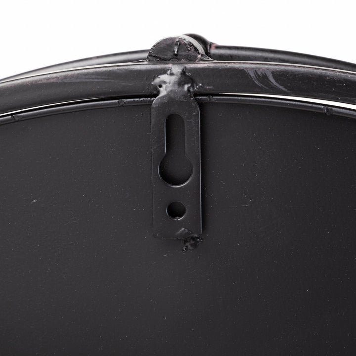 Kimbel 24L x 24W Black Metal Mirrored Base Round Tray Decor Mercana