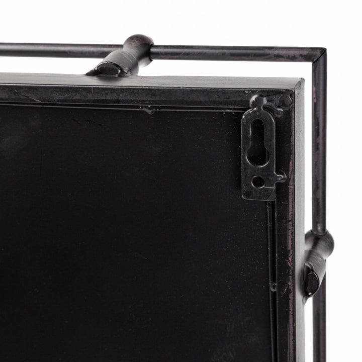 Christa 22L x 22W Black Metal Mirrored Base Square Tray Decor Mercana