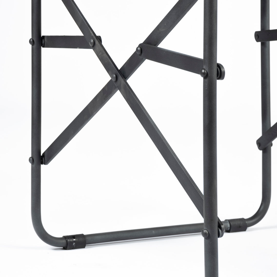 Direttore Black Iron Frame Black Leather Dining Chair Living Room Mercana