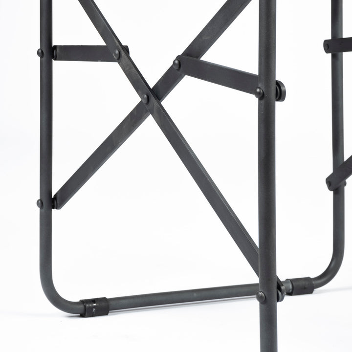 Direttore Black Iron Frame Black Leather Dining Chair Living Room Mercana