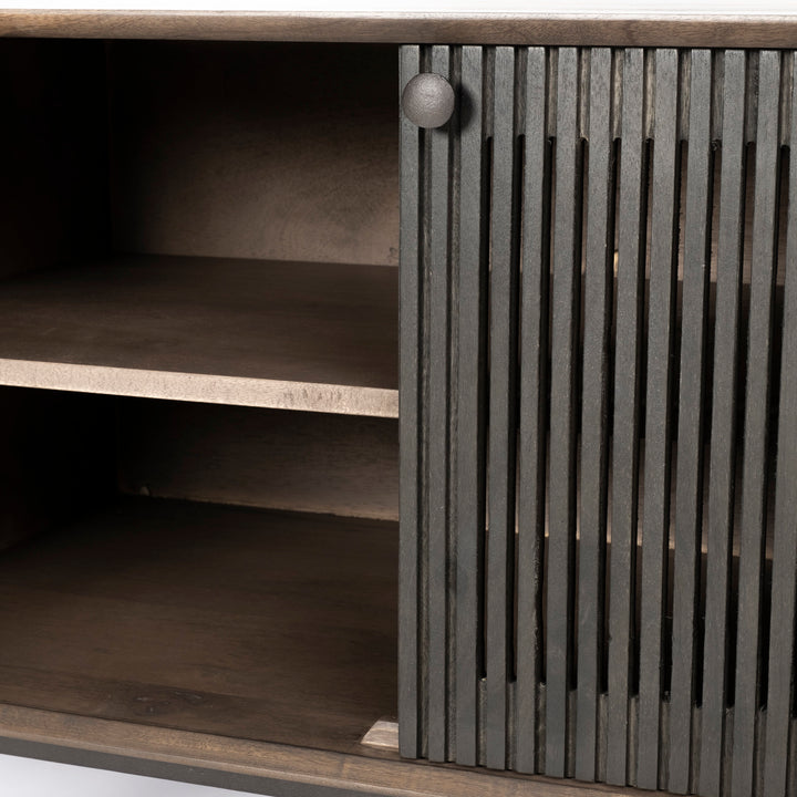 Grace Two-Toned Brown Solid Wood TV Stand Media Console Living Room Mercana