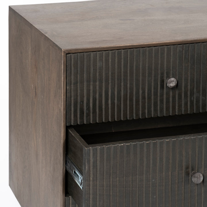Grace Two-Tone Brown Solid Wood 6 Drawer Sideboard Dining Room Mercana