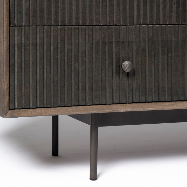 Grace Two-Tone Brown Solid Wood 6 Drawer Sideboard Dining Room Mercana