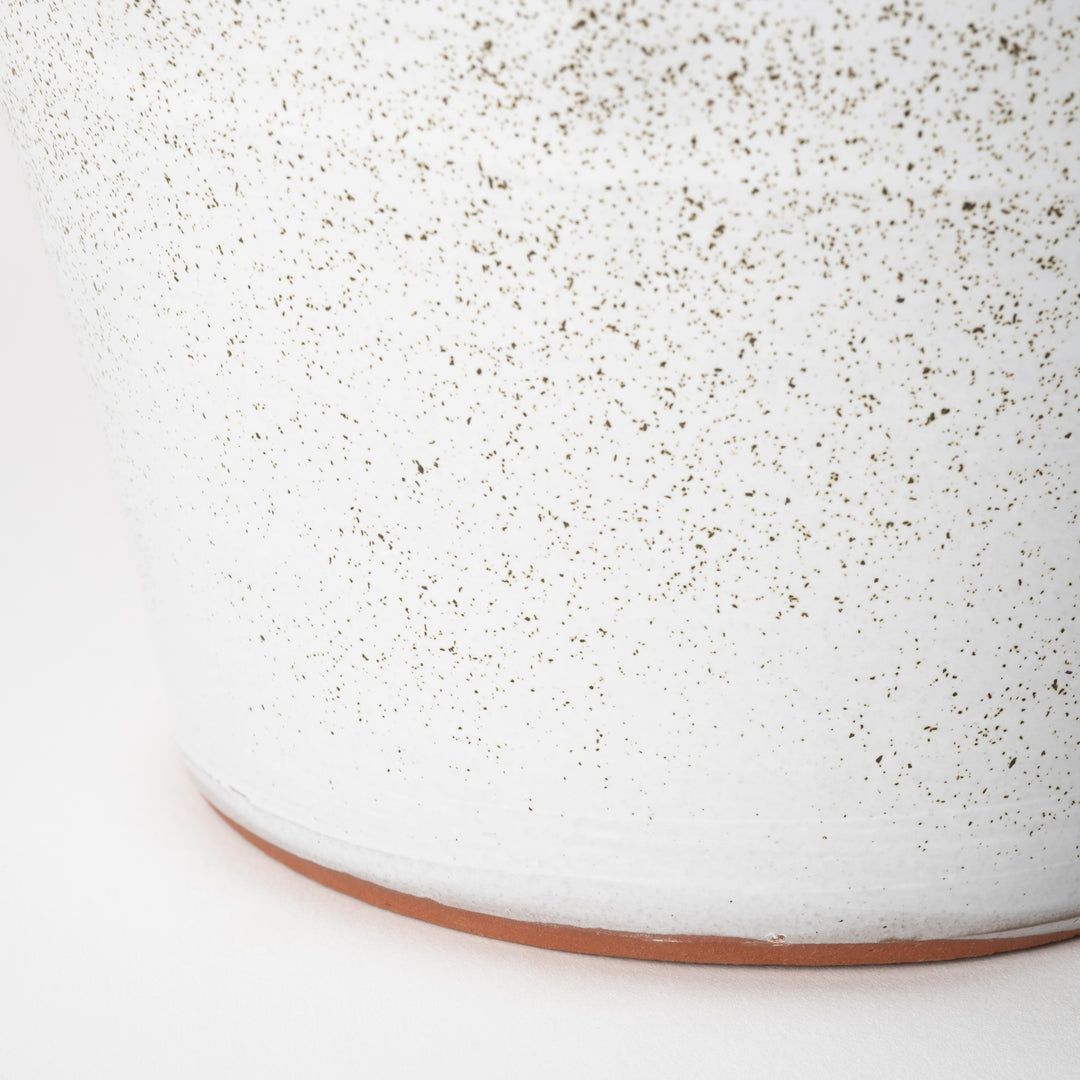 Julian Large Glossy White Ceramic Spoked Vase Decor Mercana