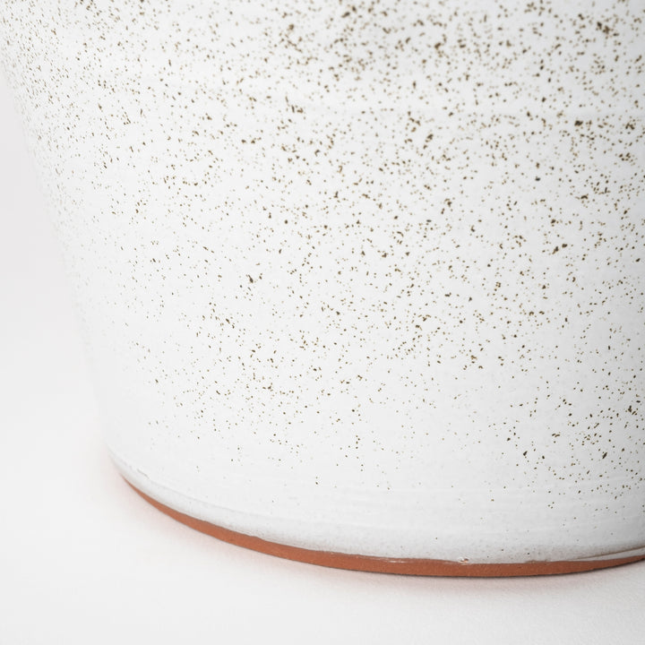 Julian Large Glossy White Ceramic Spoked Vase Decor Mercana