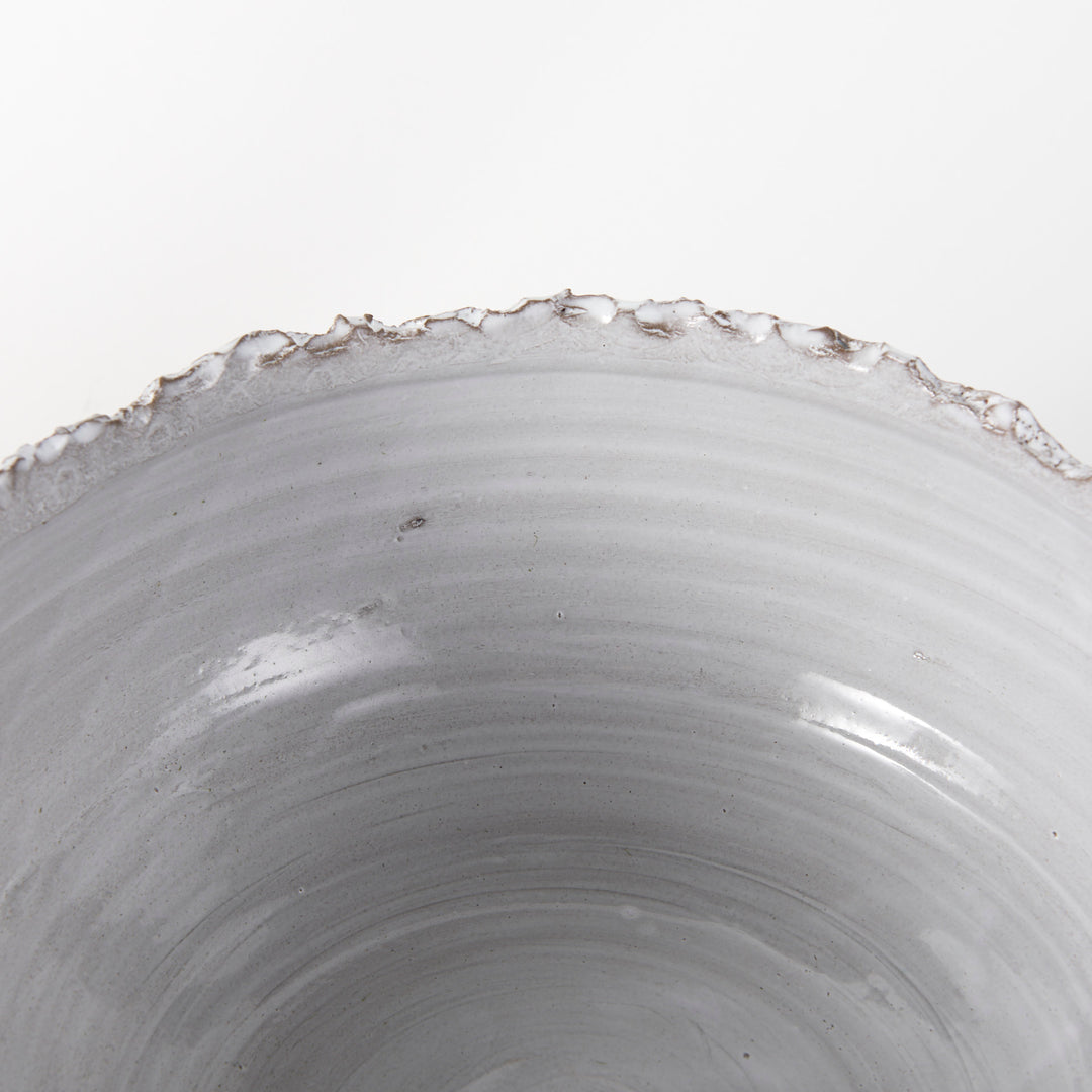 Larsen 13L x 13W White Ceramic Large Decorative Bowl Decor Mercana