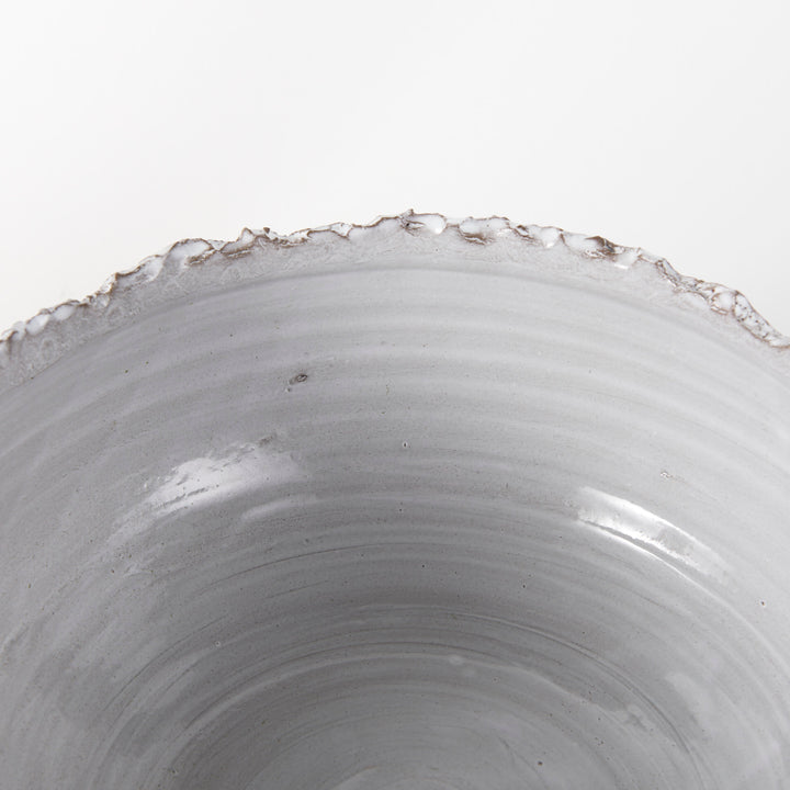 Larsen 13L x 13W White Ceramic Large Decorative Bowl Decor Mercana