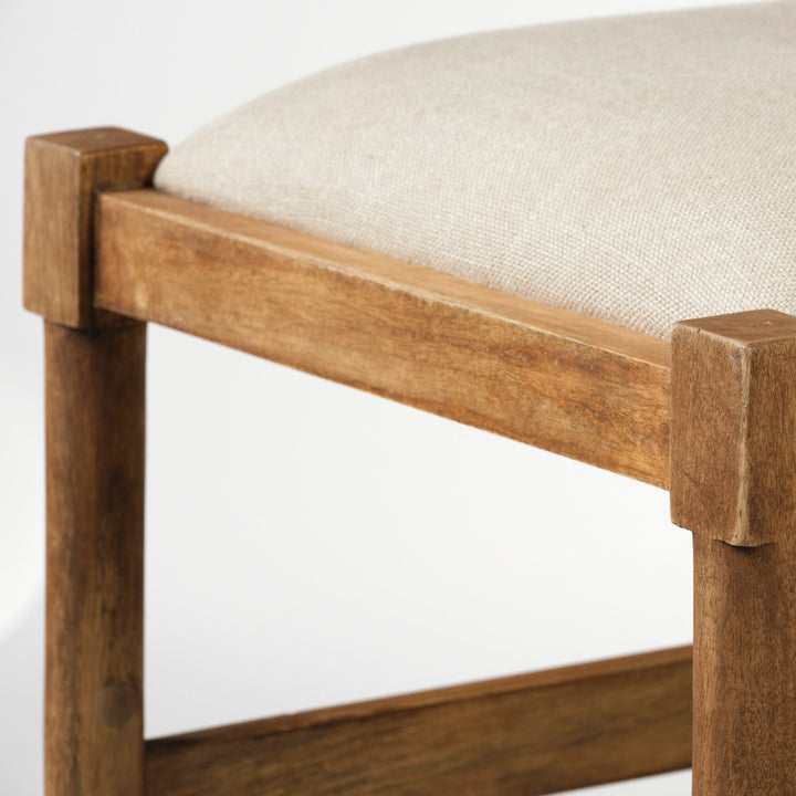 Trixie Cream Upholstered Seat Brown Wood Frame Counter Stool Dining Room Mercana