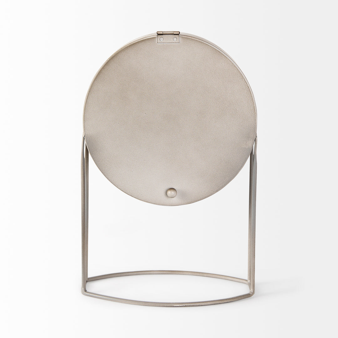 Aurus Matte Gray Metal Table Clock Decor Mercana