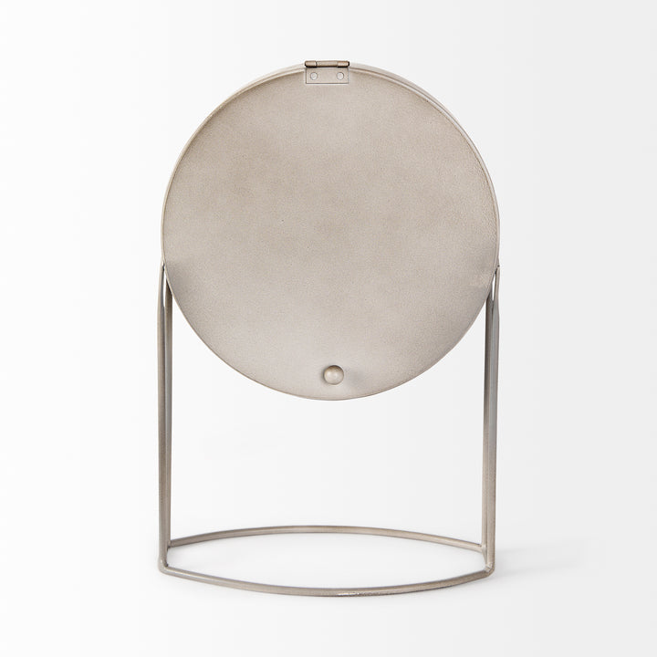 Aurus Matte Gray Metal Table Clock Decor Mercana